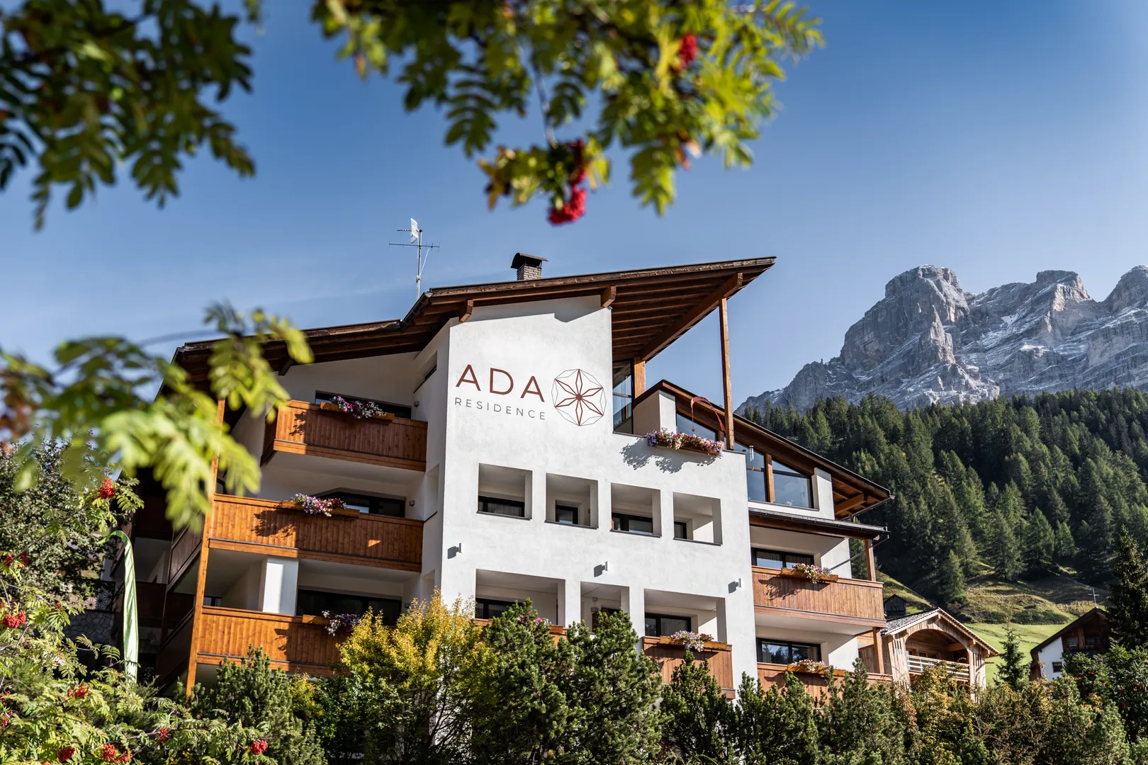 Residence Ada in estate, tra il verde con vista sulle Dolomiti