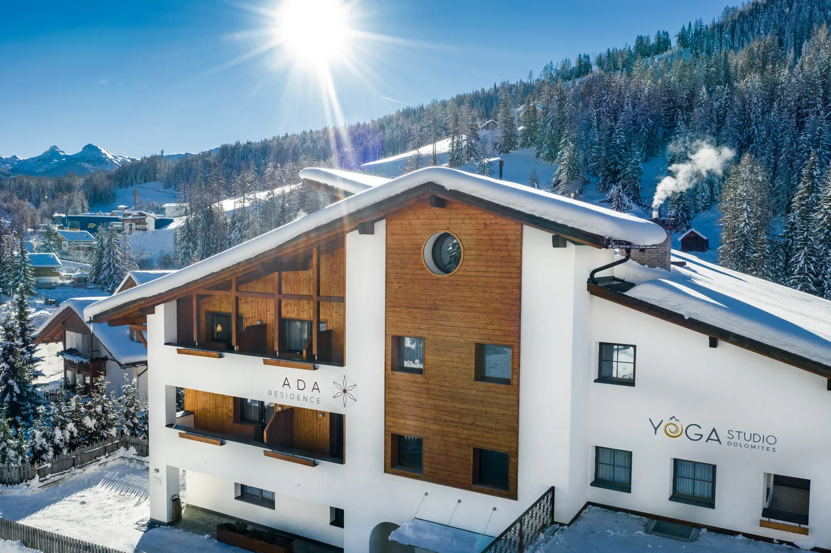 Residence Ada e Yoga Studio Dolomites, veduta invernale dall'alto